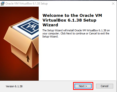 Install VirtualBox - Initialize the Setup Wizard of VirtualBox