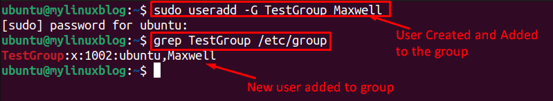 create a new user and add to a group using single command