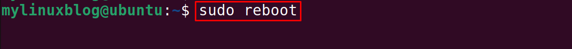 Ubuntu will be rebooted