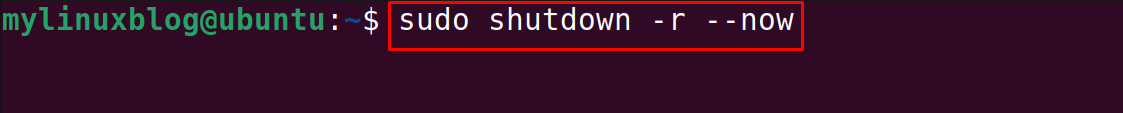 Ubuntu will be reboot immediately