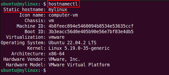 Check system hostname and all details