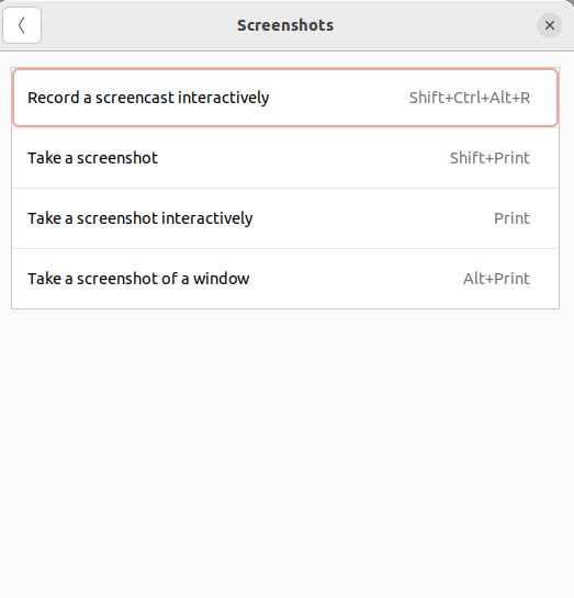 GNOME screenshot shortcuts