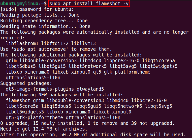 Install flamshot Ubuntu 22.04