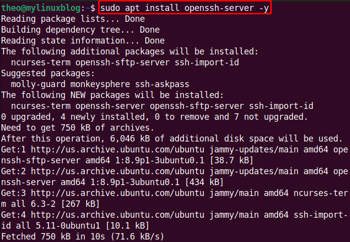 Install SSH server